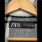 ZARA CROPPED PLAID OVER SHIRT BLUE/WHITE SMALL Photo 4