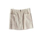 Corduroy front zipper beige mini skirt. Size large. Photo 1