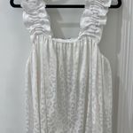 White Ruffled Sleeveless Dress Size M Photo 0