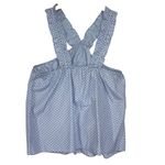 Anthropologie WAVERLY GREY Women’s Blue Checked Polka Dot Ruffle top Photo 4