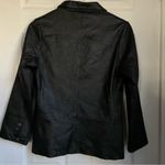 Vintage black leather blazer jacket 90s y2k biker 2000s Photo 4