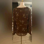 Entro Brown V-Neck Long Sleeve Blouse Photo 2
