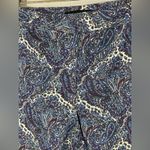 Talbots  Womens Pants Modern Cut Pretty Plum & Blue Paisley Fall Autumn Sz 14 Photo 2