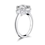 Sterling Silver SIZE 6 925 Sona Simulated Diamond Engagement Wedding Ring Photo 3