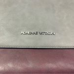 Adrienne Vittadini Burgundy and light gray combo satchel / cross bag Photo 6