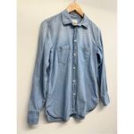 J‎ Crew Button Down Long Sleeve Shirt Size 4 Blue Classic Casual Denim Collared Photo 3