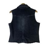 Chico's  Black Denim Vest Womens M Button Front Western Utility Classic Cowgirl Photo 4