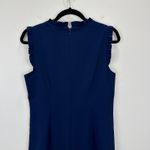J.Crew  Ruffle Neck Suiting Dress Navy US 6 Classic Office Cocktail US 6 NWT Photo 5