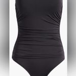 Tommy Bahama Pearl Shirred Bandeau One-Piece Swimsuit, Black, Size 8, $138 Photo 4