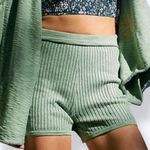 Free People  Beach Zuma Sweater Shorts in Cool Moss High Rise Ribbed Photo 0