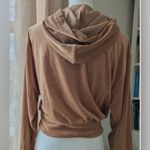 EXPRESS  Cropped Pullover Velvet Hoodie Size medium like new condition Photo 1