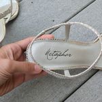 Metaphor  Sienna Heel Open Toe Heels Strappy Silver Metallic Snake Print Sandals Photo 9