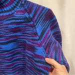 Handmade Beautiful Vintage hand knit blue purple fairy vibes turtleneck sweater Photo 2