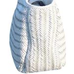 Donald J Pliner Woven Leather Purse Handbag New Double Straps Shopper Tote $595 White Photo 2