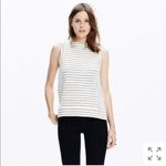 Madewell  White and Black Striped Tank Top Photo 1