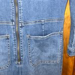 Free People  Denim Long Sleeve Zip Front Jumpsuit W/Pockets size Med -EUC Photo 2