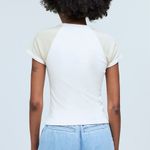 Madewell NWOT  Women's Raglan Sleeve Baby Tee Cream Size S Casual Top Slim Fit Photo 2
