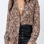 Nasty Gal  Snake Print Button Down Top Photo 0