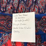 London Times  Woman 3X Navy and Crimson Paisley Maxi Dress Photo 4