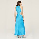 Alexis  Lune Gown Womens‎ Blue Sleeveless Cutout A-Line Maxi Satin Medium Photo 3