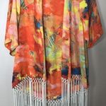 Gianni Bini  colorful fringe tassel open cardigan size medium girly beachy cute Photo 2