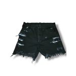 Rustler 90s  Women sz 30 Black Distressed HighRise Boyfriend Denim Shorts Western Photo 2