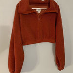 Urban Outfitters NWT BDG Teddy Pullover Quarter Zip Fleece Crop Sweatshirt Brown Teddy Soft S M L Photo 0