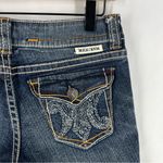 MEK Jodhpur Bermuda Size 27 Stretch Dark Wash Denim Whiskered Faded Shorts Blue Photo 12