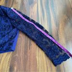 1849 Authentic Ranchwear Lace Sleeve Western Cropped Waist Cowgirl Rodeo Top Blue Size M Photo 7