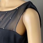Evan Picone Vintage Dress Petite Sleeveless Rhinestone Detail Draped Back Dress Black 6P Photo 2