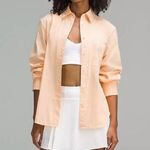 Lululemon S Relaxed-Fit Cotton-Blend Poplin Button-Down Shirt Peach Bell… Photo 0