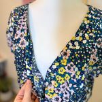 Loft  Short Sleeve Floral Print Tie-Waist Romper in Navy Blue Size S EUC! Photo 5