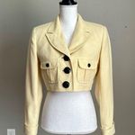 RICKIE FREEMAN FOR TERIJON | Vintage Yellow Cropped Textured Blazer Jack… Size 2 Photo 0