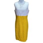 Donna Toran Vintage Yellow & White Colorblock Suit Dress & Blazer Size 8 Gold Photo 7