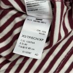 Levi's Top Tee Shirt Raglan Striped Cropped Crewneck Soft Wine Burgundy Cream Photo 4