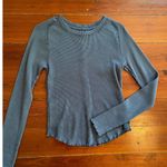 Free People  We The Free Thermal Waffle Knit Long Sleeve Top NWT Small Dark Blue Photo 5