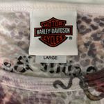 Harley Davidson Textured Leopard Graphic Long Sleeve Shirt Size Large Purple Photo 1