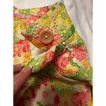 Lilly Pulitzer Women's White Pink Yellow Green Floral Lace Shorts Size 10 Photo 2