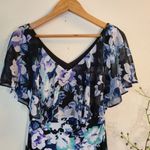 Connected Apparel Blue Floral Dress Size 6 Photo 2