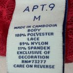 Apt. 9  Intimates Babydoll Chemise Lace & Bow Accents M Bright Coral Color NEW Photo 6