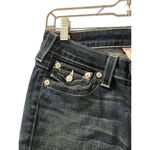 True Religion  Cuffed Bermuda Denim Jean Shorts Size 27 Embroidered Studded Jewel Photo 2