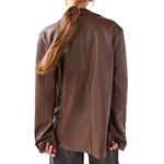 Urban Outfitters  Brown Jules Oversized Faux Leather Blazer Size Medium Photo 2