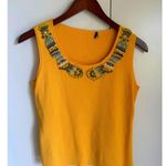 Y2K Beaded Tank Top Yellow/Turquoise Size M Embellished Hippie Boho Western Yellow Photo 0