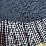 Navy and Cream Gingham Lace Dress Blue Size XS Photo 3