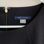Tommy Hilfiger Black Zippered Short Sleeve Crew Neck Mini Evening Sheath Dress Photo 9