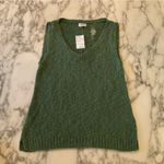 J.Crew NWT Green V Neck Beach Sweater Sz S - BIG SNAG in back needs repair Photo 1
