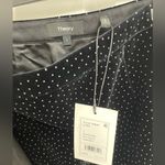 Theory Black White Polka Dot Velvet Pleated Wrap Skirt 100% Cotton Womens Size 2 Photo 6