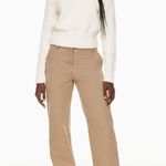 Aritzia Sunday Best Jaden Pant Mid Rise Chinos Womens 4 Organic Cotton Tan Photo 0