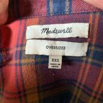Madewell oversized red & blue plaid flannel XXS button down shirt Photo 2