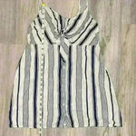 Lottie Moss  Striped Casual Mini Dress Cutout Tie Front Sleeveless Rayon Size M Photo 6